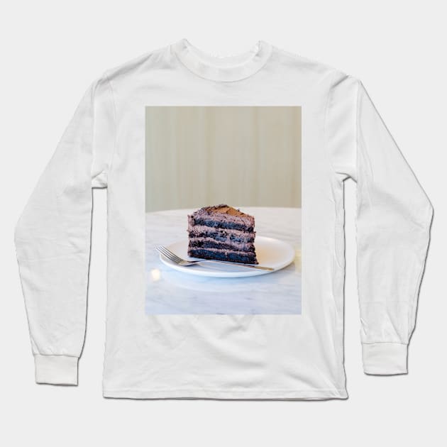Chocolate Cake Slice Long Sleeve T-Shirt by NewburyBoutique